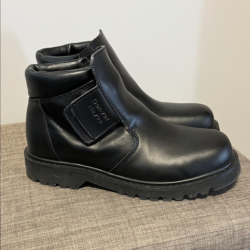 Denver Hayes Black Leather Men's Boots 8